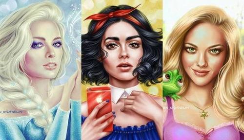 女明星迪士尼公主画像,女明星演绎经典迪士尼公主风采